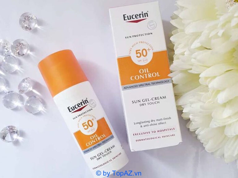 Eucerin Sun Gel-Cream Dry Touch Oil Control là loại kem chống nắng thích hợp cho làn da dầu mụn và nhạy cảm.