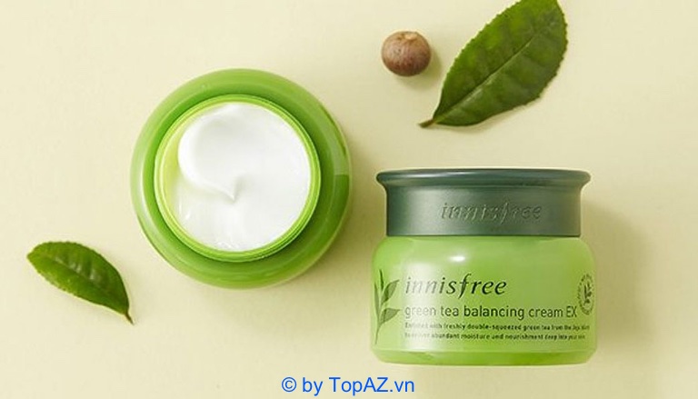 Kem dưỡng da cho mẹ sau sinh Innisfree Green Tea Balancing Cream EX có độ an toàn và lành tính cao