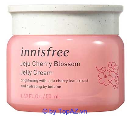 Kem dưỡng Innisfree JeJu Cherry Blossom Jelly Cream chứa vitamin C từ vỏ quýt có tác dụng dưỡng sáng và làm mờ đốm nâu