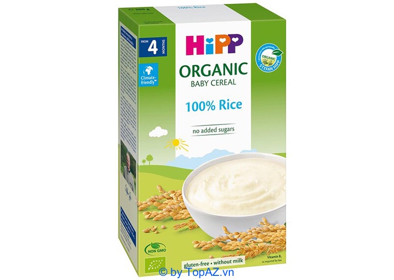 Bột gạo sữa cho bé ăn dặm Hipp không chứa các thành phần gây hại như hương liệu, phụ gia, phẩm màu hoặc chất bảo quản.