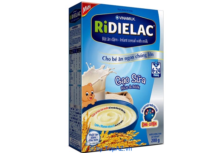 Bột ăn dặm gạo sữa Ridielac hỗ trợ phát triển não bộ tăng khả năng ghi nhớ, nhận thức và học hỏi của trẻ.