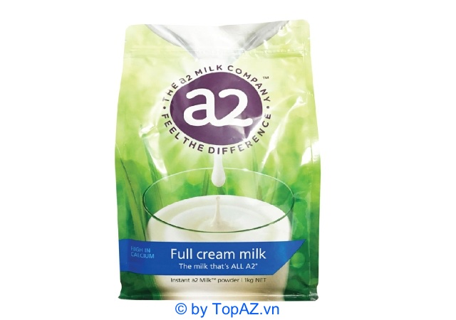 Sữa bột nguyên kem A2 - Úc được sản xuất 100% từ sữa bò tươi với hương vị thơm ngon, rất dễ uống