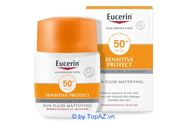 Kem chống nắng Eucerin Sun Fluid Mattifying Face SPF50+ có khả năng chống nước cực tốt.