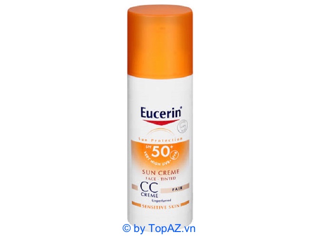 Eucerin Sun Creme Face-Tinted CC Cream SPF50+ hoàn toàn không gây tình trạng bít tắc lỗ chân lông.