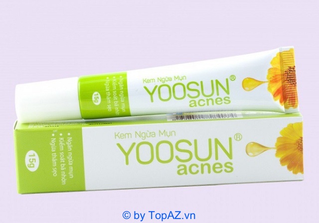 Kem Yoosun Acnes ngoài tác dụng ngừa mụn thì còn giúp dưỡng ẩm cho da, làm mờ thâm nám và tăng cường hàng rào bảo vệ da