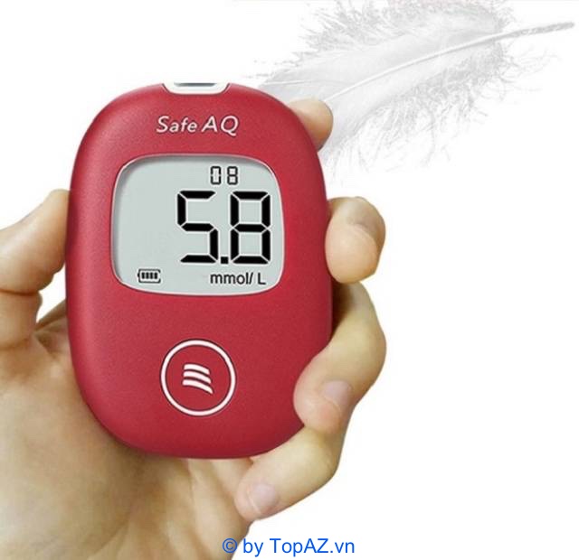 Sinocare Safe AQ có kết quả sẽ được hiển thị trên màn hình LCD rõ ràng và chính xác trong khoảng 5 giây