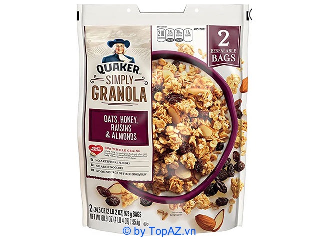 Quaker Simply Granola là một gợi ý hoàn hảo cho những đối tượng ăn kiêng, muốn giảm cân, tập gym.