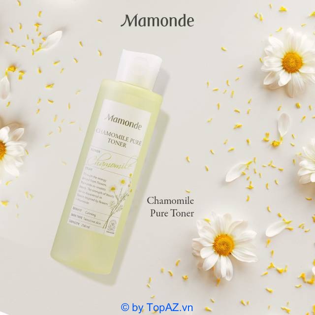 Mamonde Chamomile Pure Toner giúp màn ẩm làm nhiệm vụ bảo vệ da được tăng cường, chăm sóc tốt kết cấu da