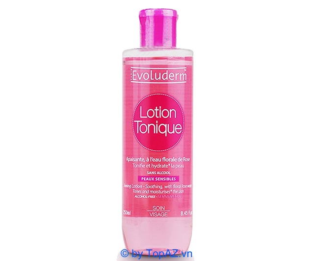 Evoluderm Lotion Tonique màu hồng cung cấp dưỡng chất cho da khỏe, mịn màng.