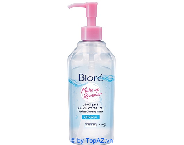 Biore Makeup Remover Perfect Cleansing Water Oil Clear màu xanh ngăn ngừa mụn hiệu quả.