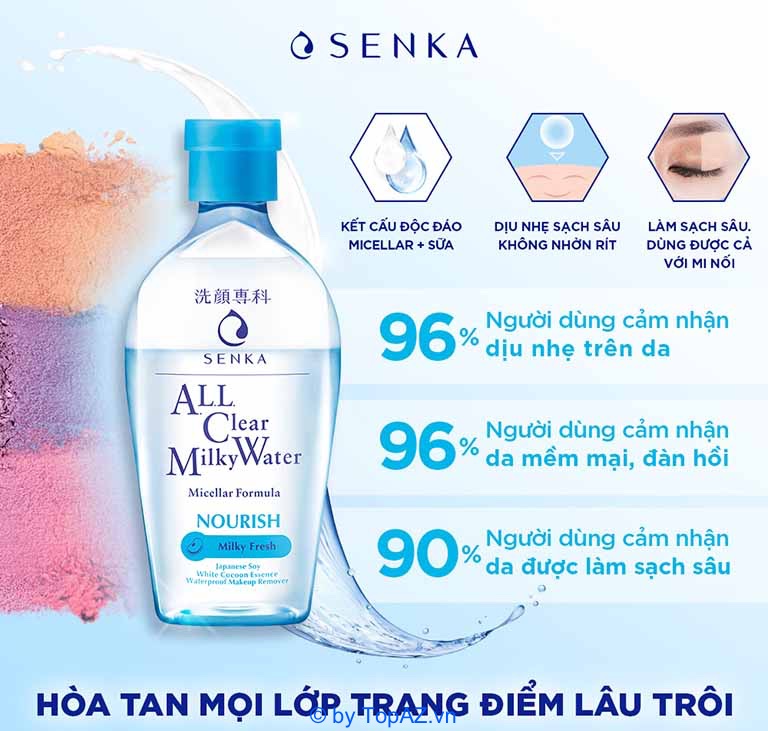 Senka All Clear Milky Water có kết cấu hai lớp độc đáo giúp làm sạch da hiệu quả hơn