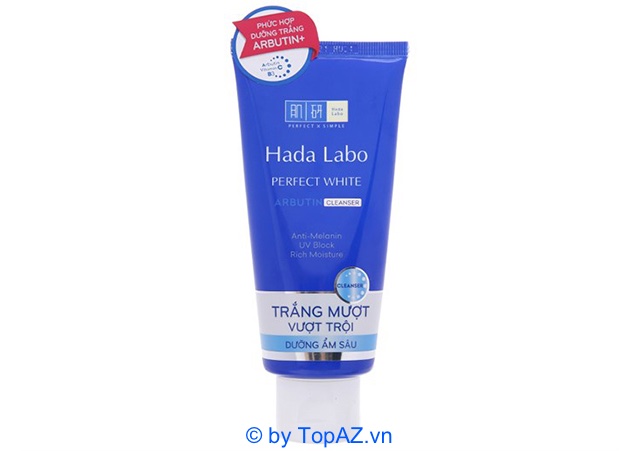 Sữa rửa mặt Hada Labo Perfect White Arbutin Cleanser phù hợp với mọi loại da, nhất là da dầu.