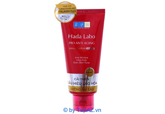 Hada Labo Pro Anti Aging Collagen Plus Cleanser có khả năng làm mờ nếp nhăn, dưỡng da săn chắc.