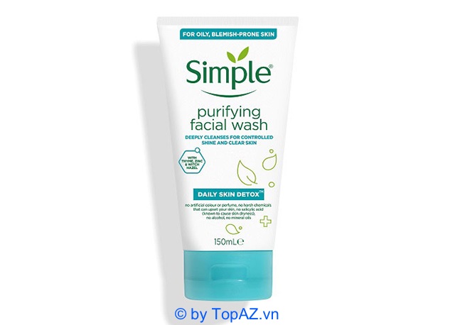 Simple Purifying Facial Wash Daily Skin Detox làm sạch sâu những tạp chất và bụi bẩn trên bề mặt da.