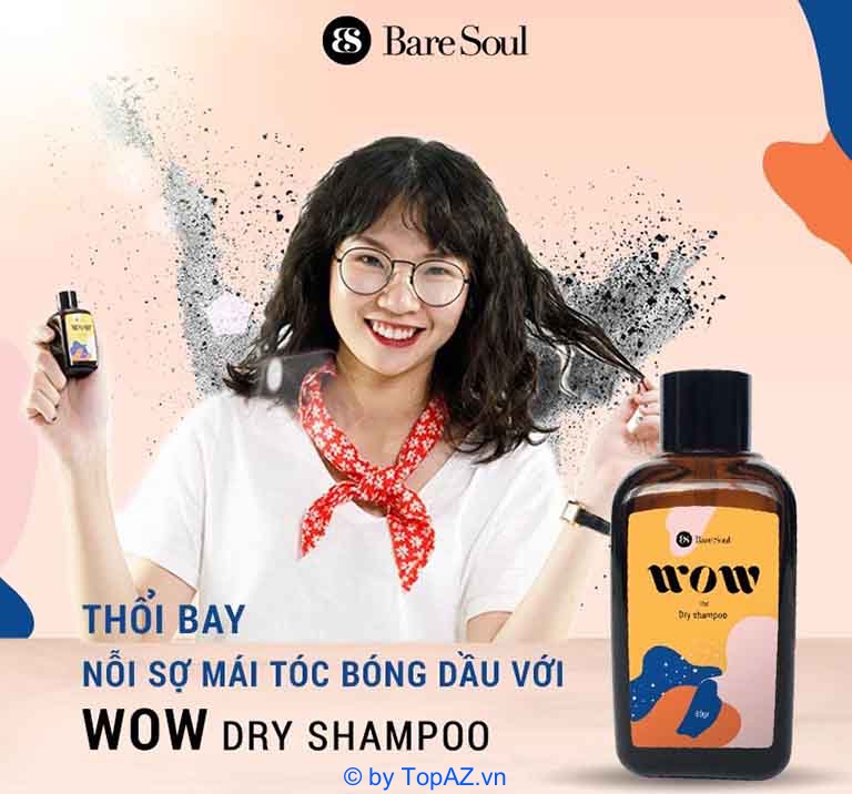 BareSoul Wow Dry Shampoo có dạng bột, giúp thấm hút dầu nhờn trên da đầu hiệu quả
