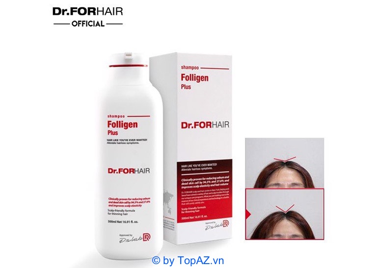 Dầu gội Dr.ForHair Folligen Plus Shampoo giảm tóc gãy rụng rất được yêu thích tại Hàn Quốc