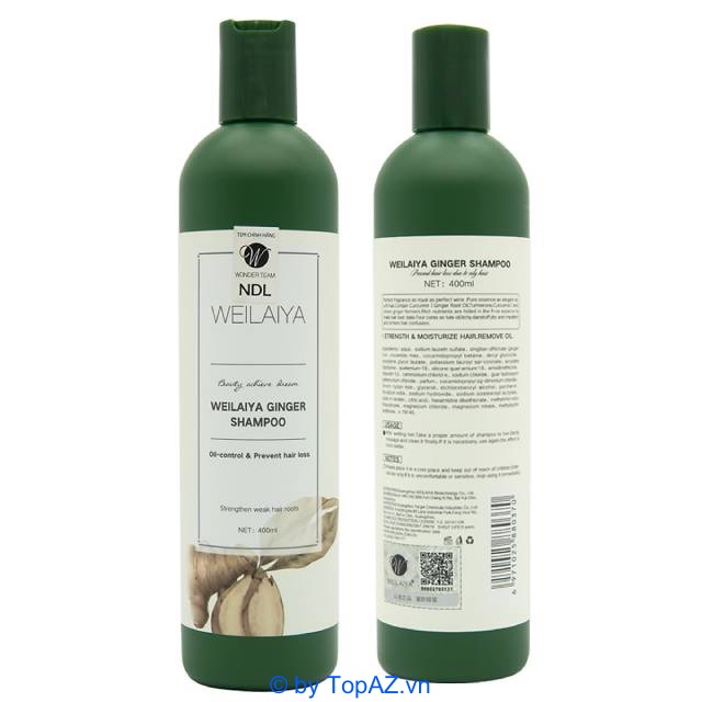 Weilaiya Ginger Shampoo giúp tóc dày, óng ả và chắc khỏe tự nhiên, tăng sức kéo và độ khỏe mạnh của tóc