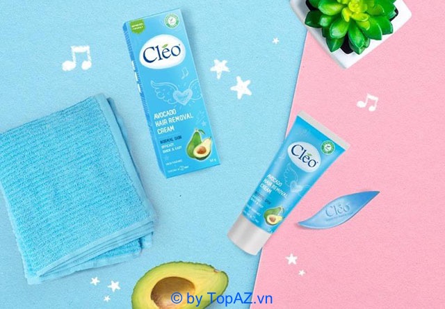Cleo Avocado Hair Removal Cream Normal Skin làm sạch lông lên đến 90% cho vùng tay, chân.