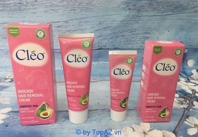 Thành phần của Cleo Avocado Hair Removal Cream Senstive Skin gồm chiết xuất quả bơ, dầu Jojoba