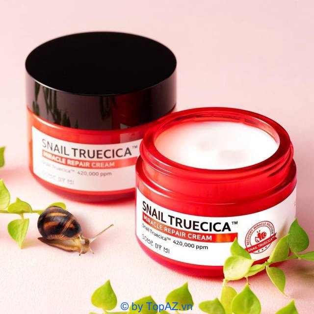 Some By Mi Snail Truecica Miracle Repair Cream tăng khả năng tự tái tạo và phục hồi của da, giúp chăm sóc tốt các vết sẹo