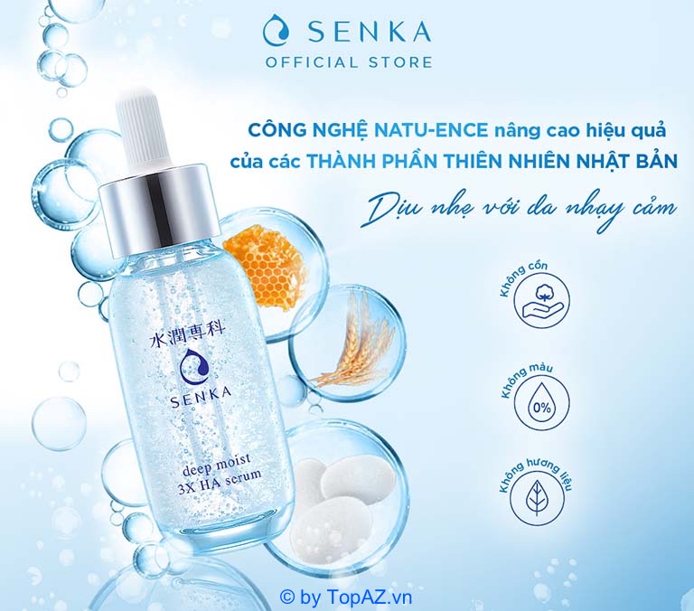 Serum Senka Deep Moist 3X HA có khả năng dưỡng ẩm và giữ ẩm cực tốt, duy trì làn da mềm mại, trắng sáng suốt ngày dài