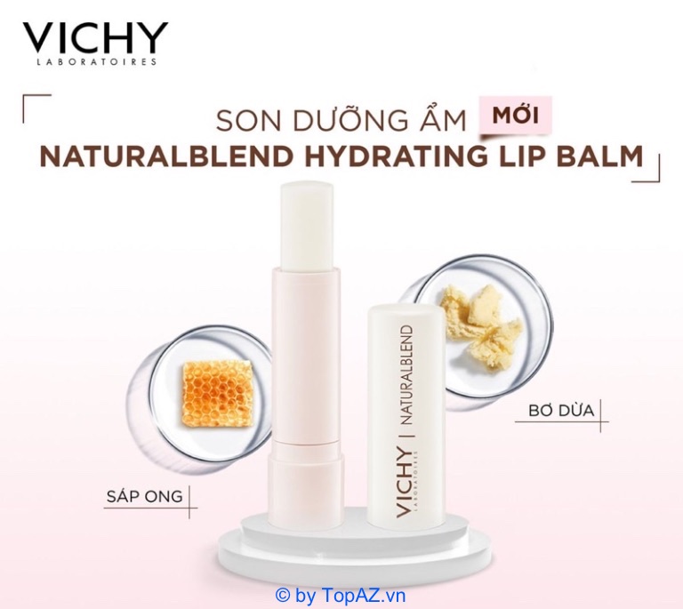 Vichy Natural Blend Hydrating Lip Balm được đánh giá cao trong tác dụng dưỡng ẩm, giảm thâm môi