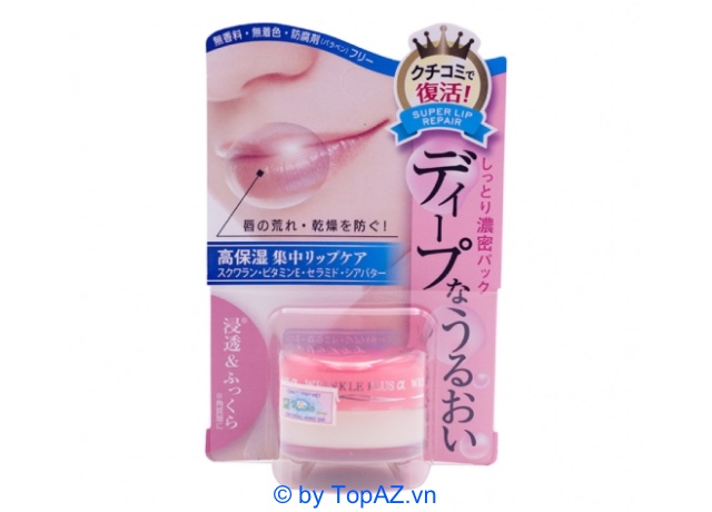Naris Wrinkle Plus Alpha Super Lip Repair là son dưỡng môi của Nhật có khả năng thấm nhanh, ngoài giúp dưỡng ẩm thì còn có tác dụng chống nhăn