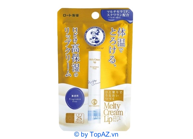 Mentholatum Melty Cream Lip SPF 25 là son dưỡng môi chống nắng giúp làm dịu da môi, dưỡng ẩm, kháng viêm và kích thích lưu thông máu rất tốt