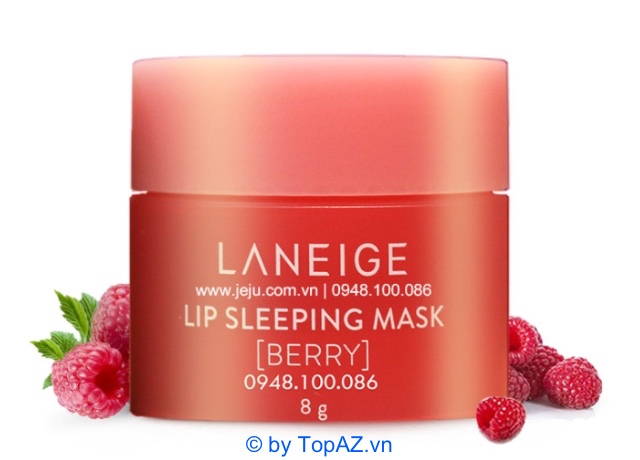 Mặt nạ ngủ môi Miniature Laneige Lip Sleeping Mask Berry ngoài tác dụng nuôi dưỡng môi mềm mịn, hồng hào thì còn giúp loại bỏ tế bào chết hiệu quả.