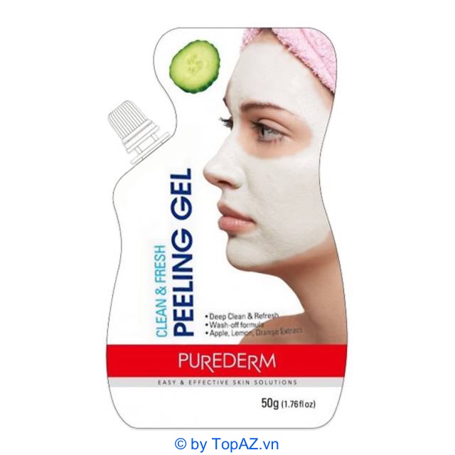 Purederm Clean & Fresh Peeling Gel giúp làm sạch các lỗ chân lông và loại bỏ da chết, trả lại làn da mịn màng và tươi trẻ