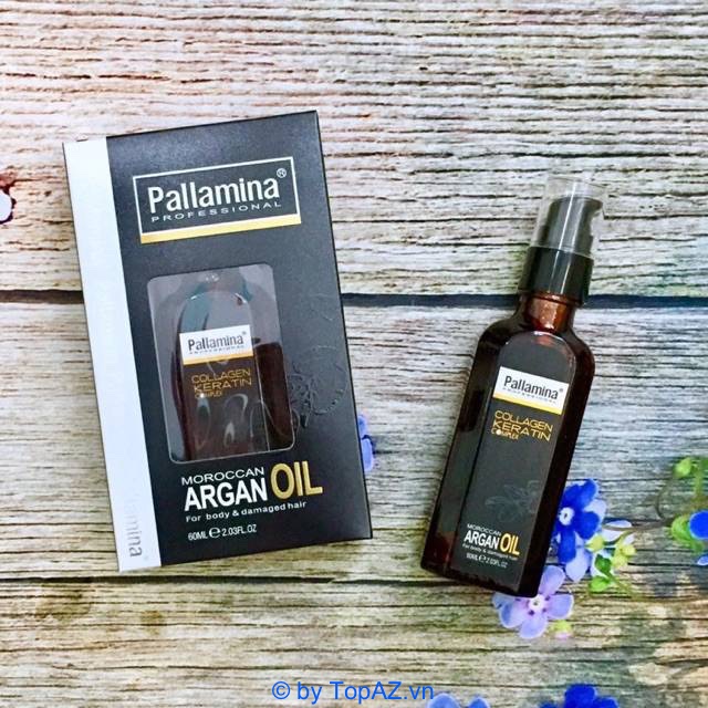 Pallamina Moroccan Argan Oil giúp phục hồi hiệu quả tóc hư tổn và giảm dần tình trạng tóc khô xơ, chẻ ngọn