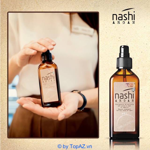 Thiết kế của tinh dầu dưỡng tóc Nashi Nashi Argan Oil đơn giản và không cầu kì, mang đến cảm giác tươi mới và ấn tượng