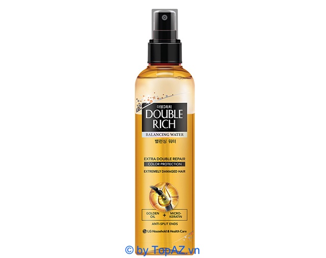 Xịt dưỡng tóc Double Rich màu vàng là gợi ý hoàn hảo cho những ai có mái tóc khô xơ do nhuộm.