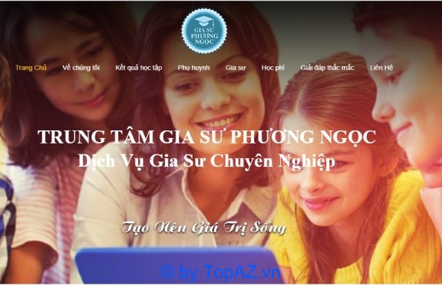 Hình ảnh website của trung tâm gia sư Phương Ngọc