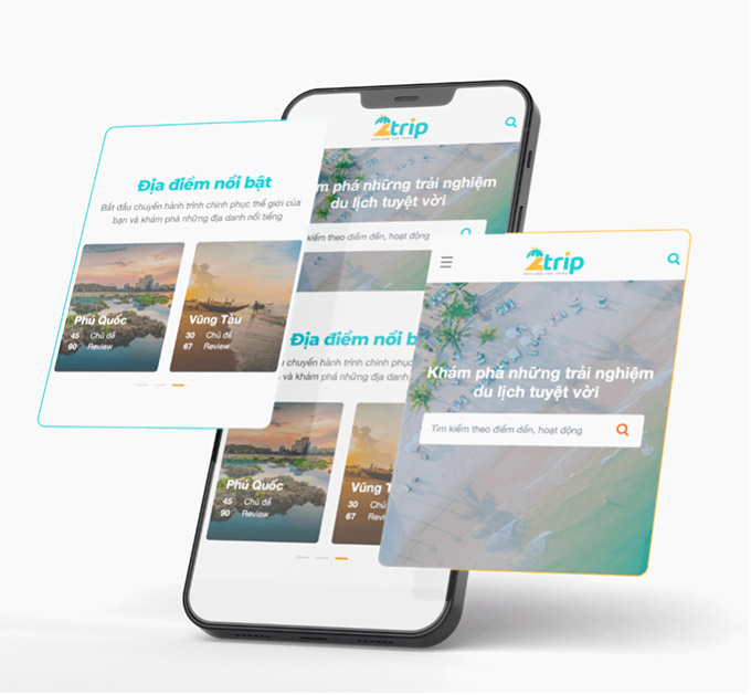 Giao diện website 2trip việt nam chuyên review villa du lịch resort