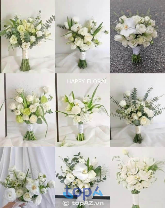 Mẫu hoa cưới do shop Happy Floral ở Thanh Xuân làm