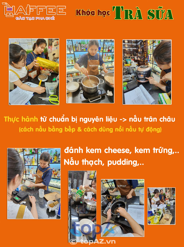 Dạy pha chế trà sữa ở Hà Nội, đào tạo haffee