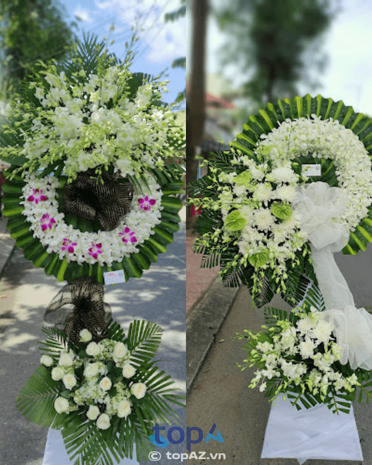 Dịch vụ đặt hoa viếng đám tang tại Hoa tươi HÂN flower cam kết cung cấp các mẫu hoa đa dạng, màu sắc trang nhã