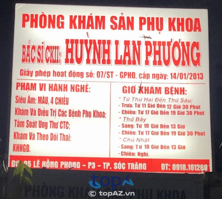 Phòng khám Sản Phụ Khoa BS Huỳnh Lan Phương - 95 Lê Hồng Phong