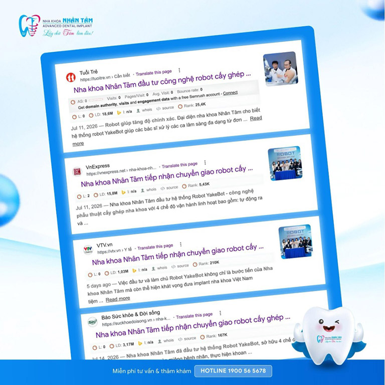 Nha khoa Nhân Tâm được nhiều đơn vị báo chí lớn đưa tin