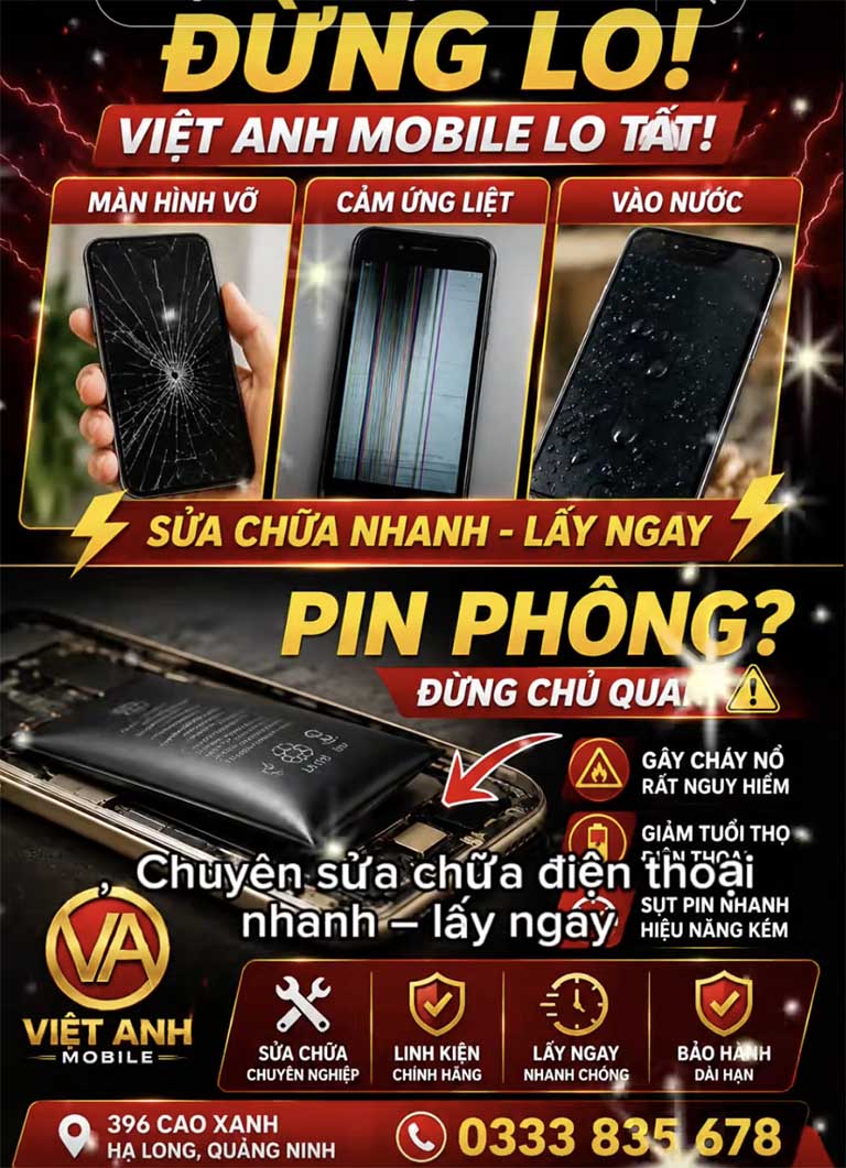 Sửa điện thoại tại Hạ Long Việt Anh Mobile
