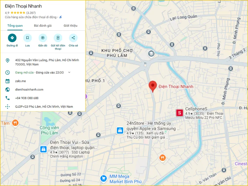 Chi nhánh quận 6 điện thoại nhanh