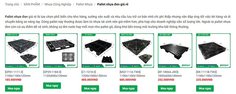 tiêu chí khi mua Pallet nhựa giá rẻ