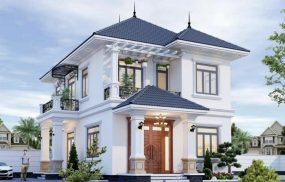Mẫu nhà Nhật 2 tầng hiện đại, thiết kế mái thanh thoát và cân đối (Nguồn: Internet)